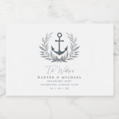 Anker kust gepersonaliseerde bruiloft sparkling wijnetiket (Enkel label)