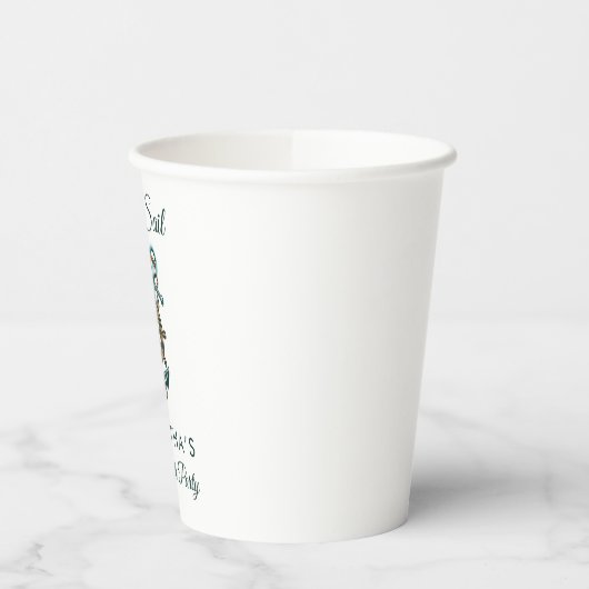 Anker Laatste Zeil Bruidsfeest Naam Papieren Bekers (Links)