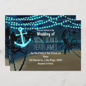 Anker Lichten & Palm Bomen Bruiloft Uitnodigingen (Voorkant / Achterkant)