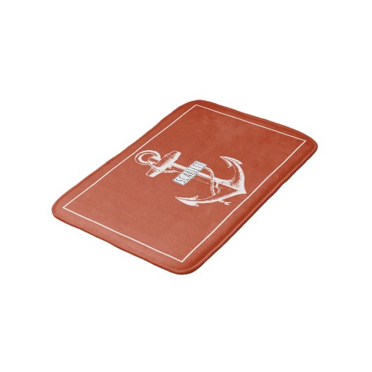  anker lijst terracotta nautical badmat (Gekanteld)