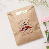 Anker marineslauw en rood nautisch bootanker bedankzakje (Gezegeld)