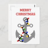 Anker met kerstlampjes briefkaart (Voorkant / Achterkant)