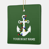 Anker met kerstlampjes keramisch ornament (Links)