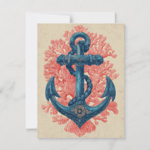 Anker met koraal uit het verleden briefkaart