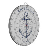 Anker met monogram Wit Dartbord (Voorkant Links)