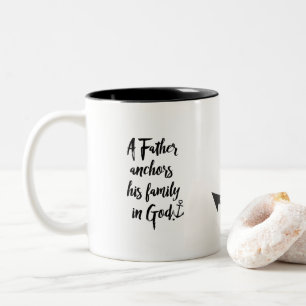 Anker met pap geloof citaat tweekleurige koffiemok