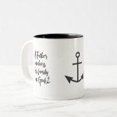 Anker met pap geloof citaat tweekleurige koffiemok (Voorkant links)