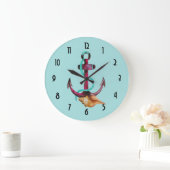 Anker met Rope en Seashell in Waterverven Grote Klok (Huis)