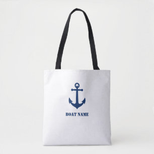 anker met uw naam van de boot draagtas