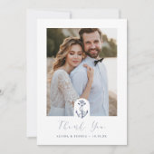 Anker Nautical Navy & White Foto Dank u Bedankkaart (Voorkant)