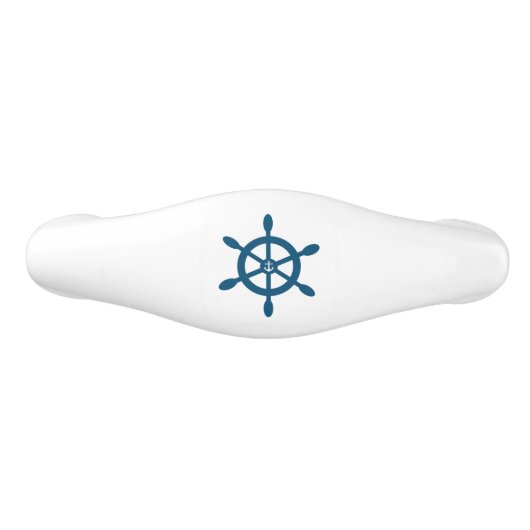 Anker - Nautisch met scheepswiel Keramische Ladegreep (Voorkant)