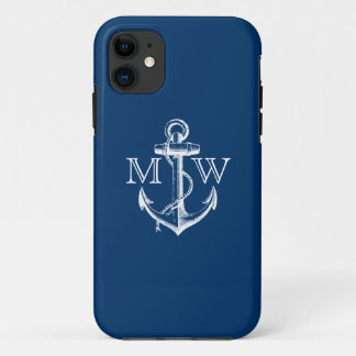 Anker, Nautisch monogram iPhone 11 Hoesje