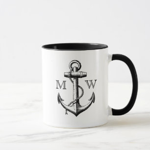 Anker, Nautisch monogram Mok