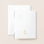  anker nautische bruiloft goud folie kaarten (Met envelop)