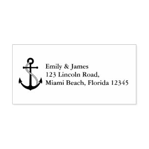 Anker nautische bruiloft retour adres rubberstempel