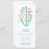 Anker nautische strand bruiloft programma (Voorkant / Achterkant)