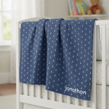 Anker Navy & Wit Patroon ID836