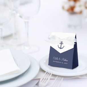 Anker Navyblauw Scheepvaart Bruiloft Bedankdoosjes