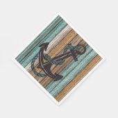 Anker op  Woodenplank Servet (Hoek)