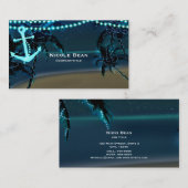 Anker + Palm Trees Beach Night Visitekaartje (Voorkant / Achterkant)