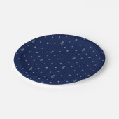 Anker Polka Dots Patroon | Uw Initiaal toevoegen 2 Papieren Bordje (Gekanteld)