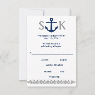 Anker RSVP kaart Marine en Grijs