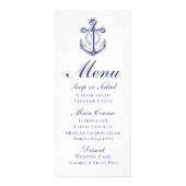 Anker Sailor Marine Blauw Nautisch Bruiloft Menu (Voorkant)