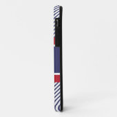 Anker & Scheepsstrepen & Monogram Navy & Rood Case-Mate iPhone Case (Achterkant/links)