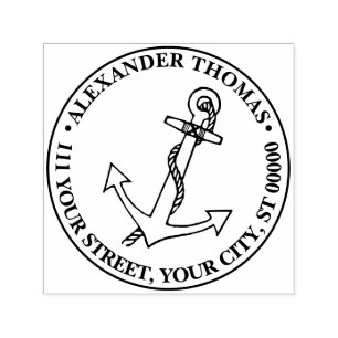 Anker Schip Preppy Naam Adres Zelfinktende Stempel