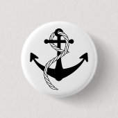 Anker schwarz weiss Button (Voorkant)