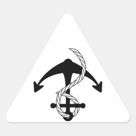 Anker schwarz weiss dreieck Aufkleber Driehoek Sticker