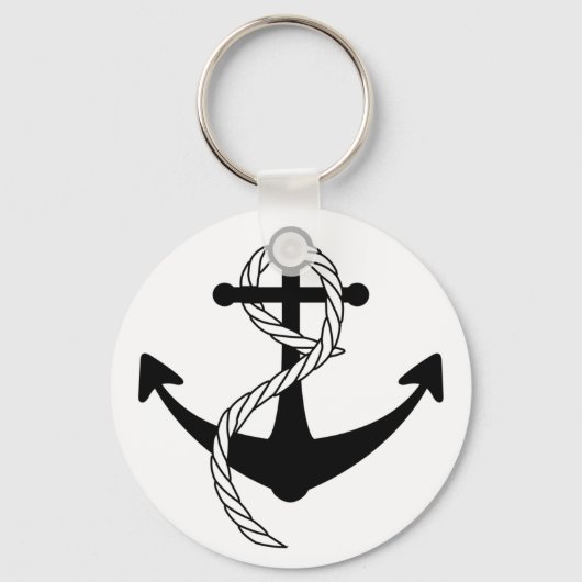 Anker schwarz weiss sleutelhanger (Voorkant)