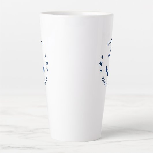 Anker & Sterren Kapitein Bootnaam Groot 2-zijdig Latte Mok (Voorkant)