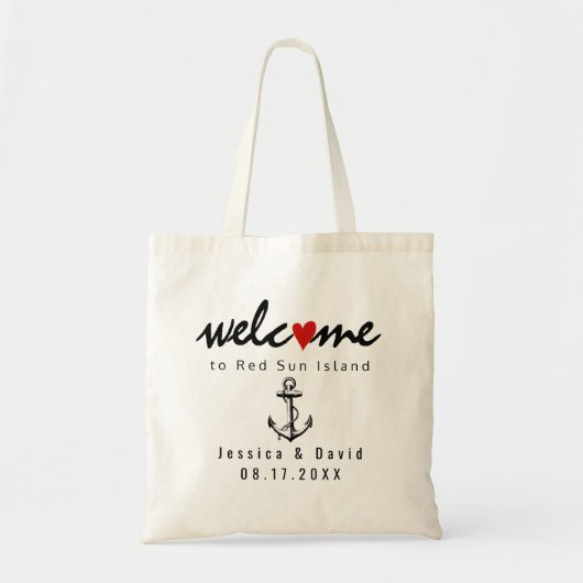 Anker Strand Destination Wedding Welkom Tote Bag (Voorkant)