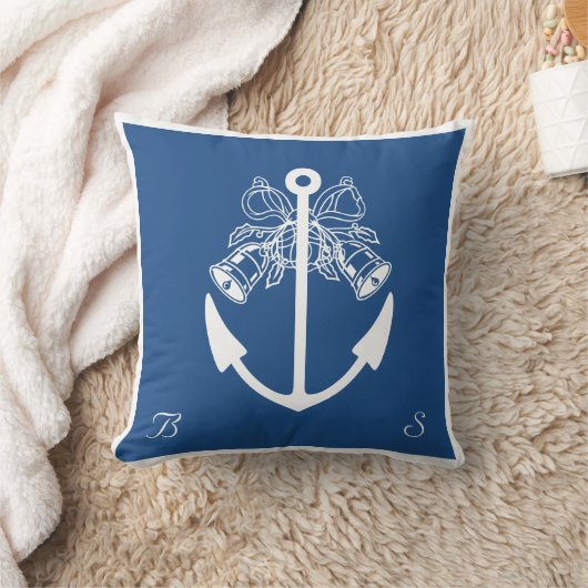 Anker Strand Wedding Custom Monogram Kussen (Deken)