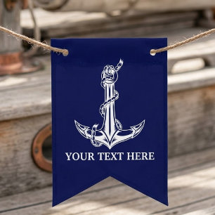 Anker Touw Boot Naam Vintage Scheepvaart Vlaggetjes
