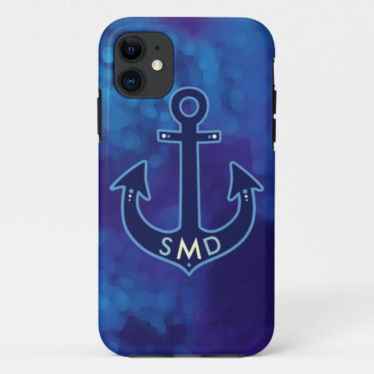 anker van de blauwe marine gepersonaliseerd Case-Mate iPhone case (Achterkant)