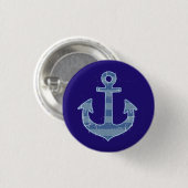 anker van de zee-zeemacht ronde button 3,2 cm (Voorkant /achterkant)