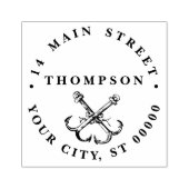 Anker van schepen met vintage zeilnavigatie Preppy Rubberstempel (Afrduk)