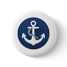 Anker Zeilen Boot Wit Marineblauw