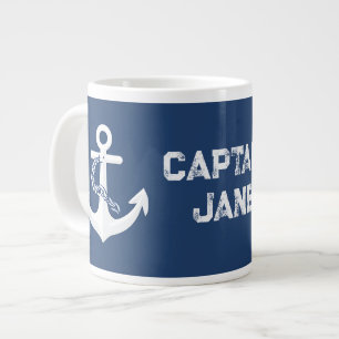 Anker Zeilsport Varend Wit Marineblauw Extra Grote Beker