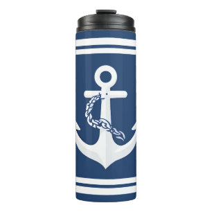 Anker Zeilsport Varend Wit Marineblauw Thermosbeker