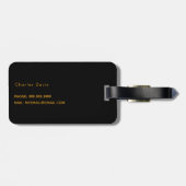 Anker zwart goud monogram naam bagagelabel (Achterkant horizontaal)