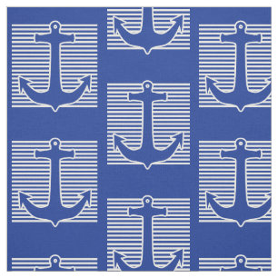 Ankerblauw / witte kleur + uw ideeën stof