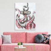 Ankercanvastekening Canvas Afdruk (Insitu (Woonkamer))