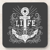 Ankerleven - Nautisch Zwart Drink Onderzetter (Voorkant)