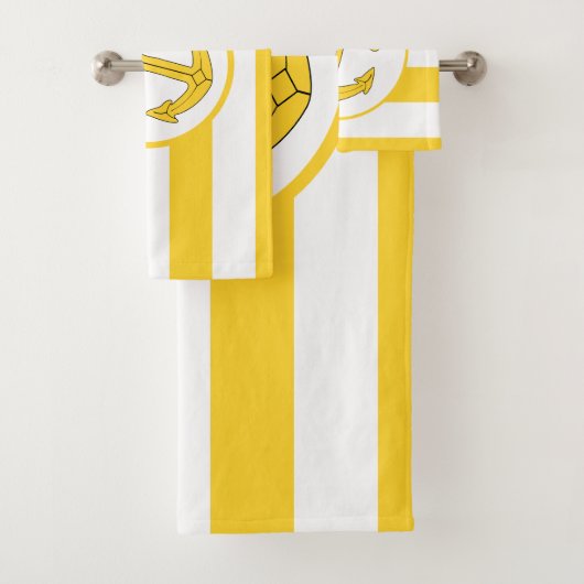 Ankerontwerp Geel Gestreept Bad Handdoek (Insitu)