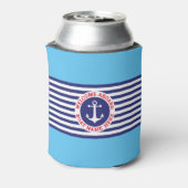 Ankerontwerp met strepen blikjeskoeler (Blikje Achterkant)