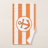 Ankerontwerp Sinaasappel Gestreept Bad Handdoek (Handdoek)