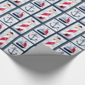 Ankerontwerp van de vuurtoren van de zandboot van cadeaupapier (Hoek)